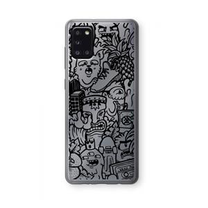 CaseCompany Vexx Black Mixtape: Samsung Galaxy A31 Transparant Hoesje