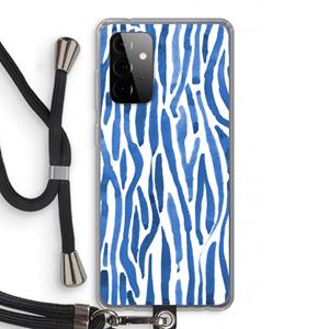 CaseCompany Blauwe nerven: Samsung Galaxy A72 5G Transparant Hoesje met koord