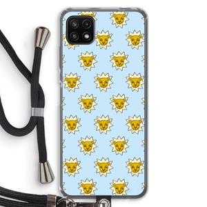 CaseCompany Leeuwenkoppen: Samsung Galaxy A22 5G Transparant Hoesje met koord
