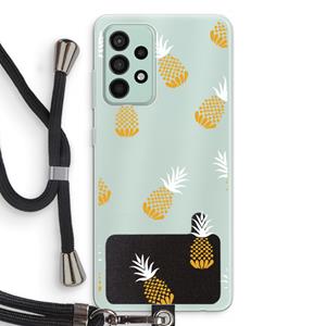 CaseCompany Ananasjes: Samsung Galaxy A52s 5G Transparant Hoesje met koord