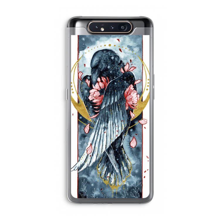 CaseCompany Golden Raven: Samsung Galaxy A80 Transparant Hoesje