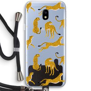 CaseCompany Luipaard: Samsung Galaxy J3 (2017) Transparant Hoesje met koord