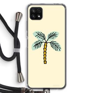 CaseCompany Palmboom: Samsung Galaxy A22 5G Transparant Hoesje met koord