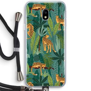 CaseCompany Luipaard 2: Samsung Galaxy J3 (2017) Transparant Hoesje met koord