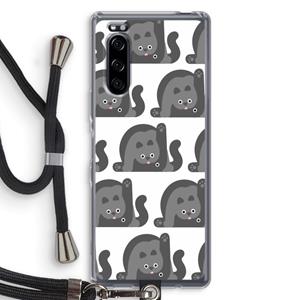 CaseCompany Cats: Sony Xperia 5 Transparant Hoesje met koord