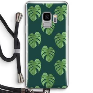CaseCompany Monstera leaves: Samsung Galaxy S9 Transparant Hoesje met koord