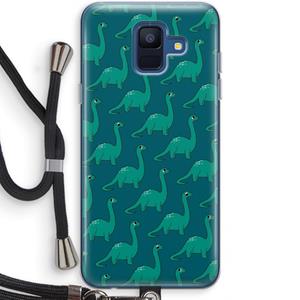CaseCompany Diplodocus: Samsung Galaxy A6 (2018) Transparant Hoesje met koord