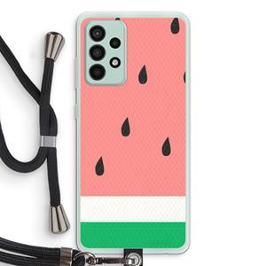 CaseCompany Watermeloen: Samsung Galaxy A52s 5G Transparant Hoesje met koord