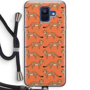 CaseCompany Cheetah: Samsung Galaxy A6 (2018) Transparant Hoesje met koord