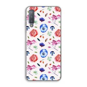 CaseCompany Bloemetjes: Samsung Galaxy A7 (2018) Transparant Hoesje