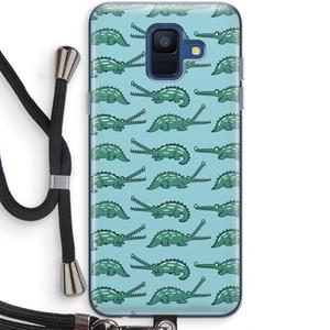 CaseCompany Kroko: Samsung Galaxy A6 (2018) Transparant Hoesje met koord