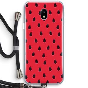 CaseCompany Watermelon: Samsung Galaxy J3 (2017) Transparant Hoesje met koord