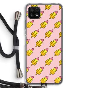 CaseCompany Waterijsjes: Samsung Galaxy A22 5G Transparant Hoesje met koord