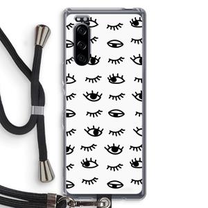 CaseCompany Eye pattern #2: Sony Xperia 5 Transparant Hoesje met koord