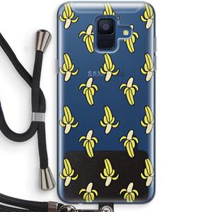 CaseCompany Bananas: Samsung Galaxy A6 (2018) Transparant Hoesje met koord