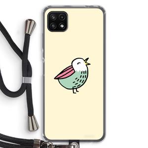 CaseCompany Birdy: Samsung Galaxy A22 5G Transparant Hoesje met koord