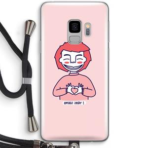 CaseCompany Hartje: Samsung Galaxy S9 Transparant Hoesje met koord