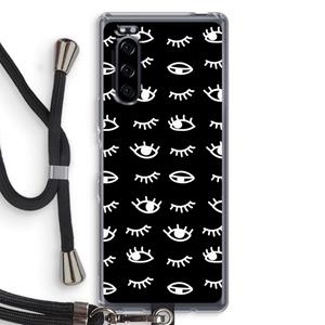 CaseCompany Eye pattern #3: Sony Xperia 5 Transparant Hoesje met koord