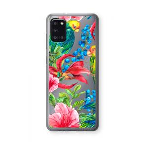 CaseCompany Papegaaien: Samsung Galaxy A31 Transparant Hoesje