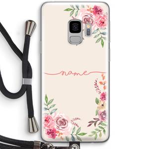 CaseCompany Rozen: Samsung Galaxy S9 Transparant Hoesje met koord