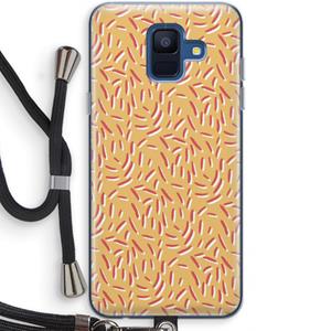 CaseCompany Camouflage: Samsung Galaxy A6 (2018) Transparant Hoesje met koord