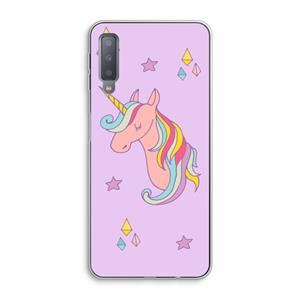 CaseCompany Roze eenhoorn: Samsung Galaxy A7 (2018) Transparant Hoesje