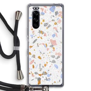 CaseCompany Terrazzo N°8: Sony Xperia 5 Transparant Hoesje met koord