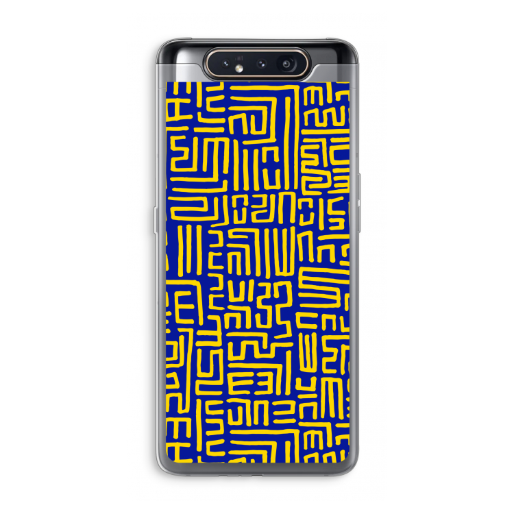 CaseCompany Majorelle Blue Print: Samsung Galaxy A80 Transparant Hoesje