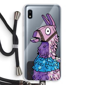 CaseCompany Lama: Samsung Galaxy A10 Transparant Hoesje met koord