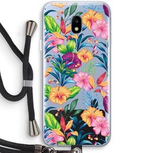CaseCompany Tropisch 2: Samsung Galaxy J3 (2017) Transparant Hoesje met koord