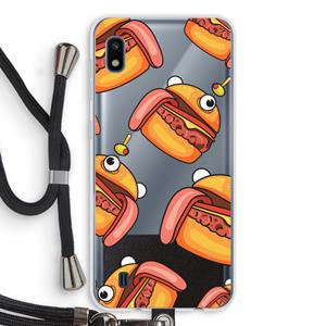 CaseCompany Hamburger: Samsung Galaxy A10 Transparant Hoesje met koord