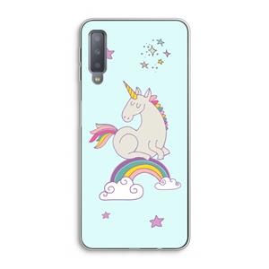 CaseCompany Regenboog eenhoorn: Samsung Galaxy A7 (2018) Transparant Hoesje