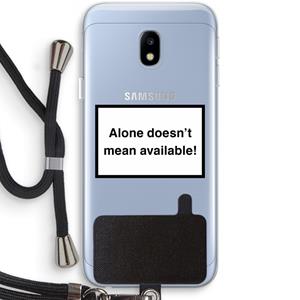 CaseCompany Alone: Samsung Galaxy J3 (2017) Transparant Hoesje met koord