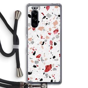 CaseCompany Terrazzo N°12: Sony Xperia 5 Transparant Hoesje met koord