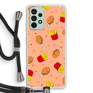 CaseCompany Chicken 'n Fries: Samsung Galaxy A52s 5G Transparant Hoesje met koord
