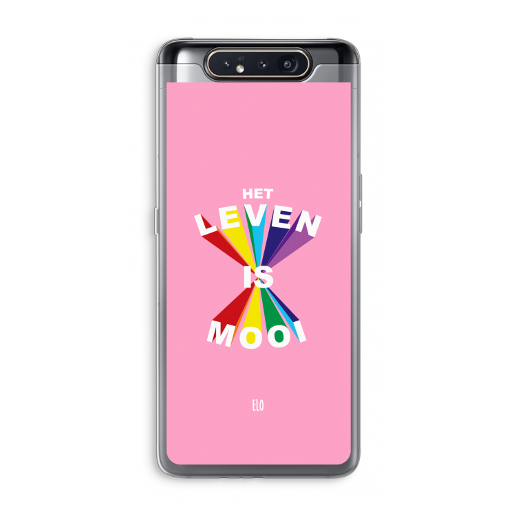 CaseCompany Het Leven Is Mooi: Samsung Galaxy A80 Transparant Hoesje