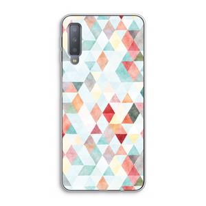 CaseCompany Gekleurde driehoekjes pastel: Samsung Galaxy A7 (2018) Transparant Hoesje