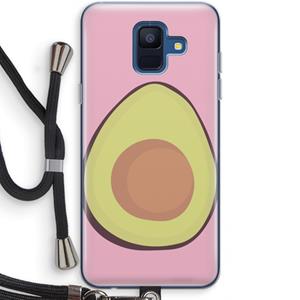CaseCompany Avocado: Samsung Galaxy A6 (2018) Transparant Hoesje met koord