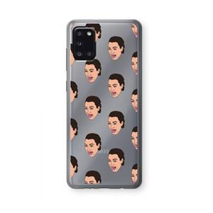 CaseCompany Ugly Cry Call: Samsung Galaxy A31 Transparant Hoesje