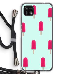 CaseCompany Waterijsje: Samsung Galaxy A22 5G Transparant Hoesje met koord