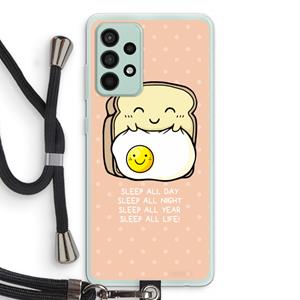 CaseCompany Sleep All Day: Samsung Galaxy A52s 5G Transparant Hoesje met koord