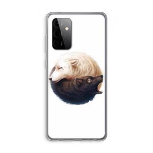 CaseCompany Yin Yang Wolves: Samsung Galaxy A72 Transparant Hoesje