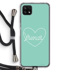 CaseCompany Friends heart pastel: Samsung Galaxy A22 5G Transparant Hoesje met koord