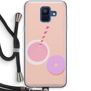 CaseCompany Donut: Samsung Galaxy A6 (2018) Transparant Hoesje met koord