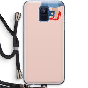 CaseCompany High heels: Samsung Galaxy A6 (2018) Transparant Hoesje met koord
