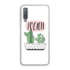 CaseCompany I love cacti: Samsung Galaxy A7 (2018) Transparant Hoesje