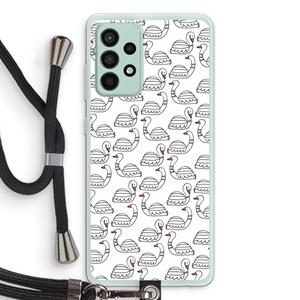 CaseCompany Zwanen: Samsung Galaxy A52s 5G Transparant Hoesje met koord