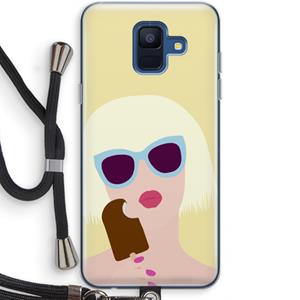 CaseCompany Ice cream: Samsung Galaxy A6 (2018) Transparant Hoesje met koord