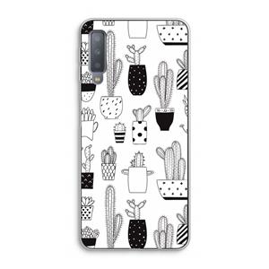 CaseCompany Cactusmotief: Samsung Galaxy A7 (2018) Transparant Hoesje