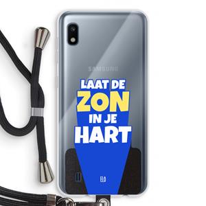 CaseCompany Laat de zon in je hart: Samsung Galaxy A10 Transparant Hoesje met koord